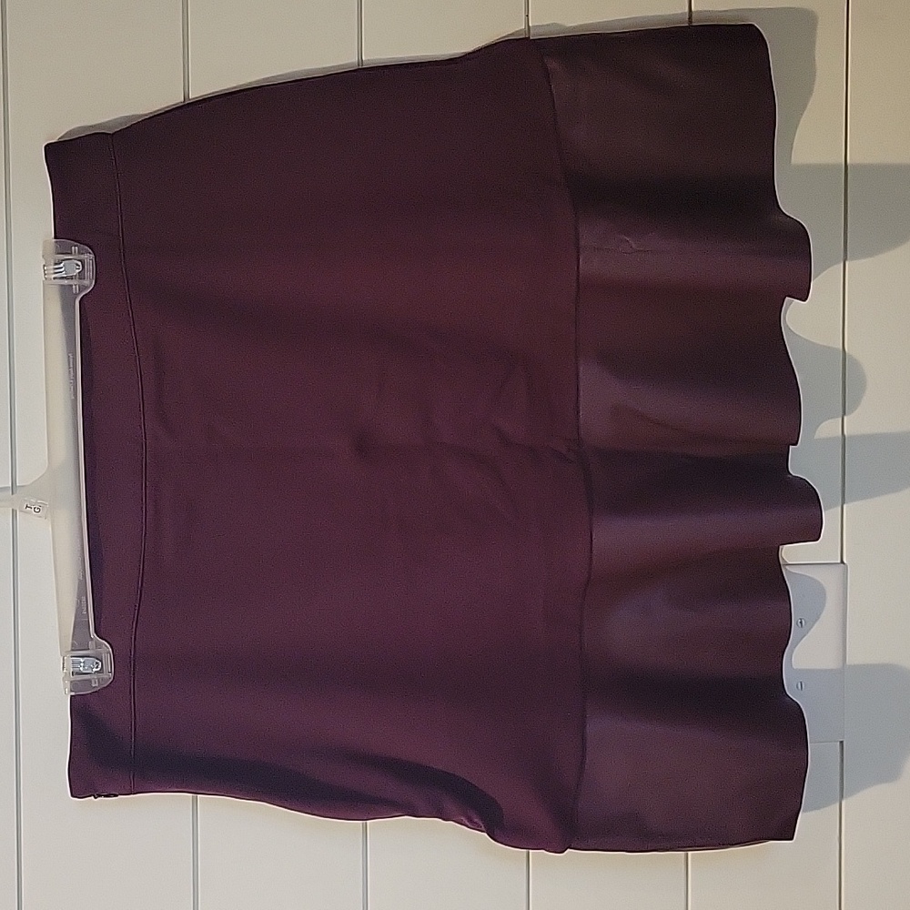 MICHAEL KORS MIXED MEDIA FLARE SKIRT XL PLUM - Picture 4 of 10